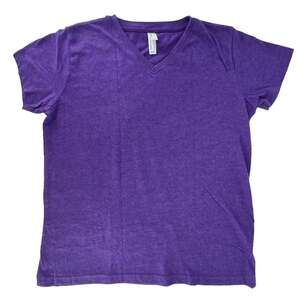 LAT Apparel Purple V-Neck Short Sleeve Tee Shirt Top Ladies Large L36